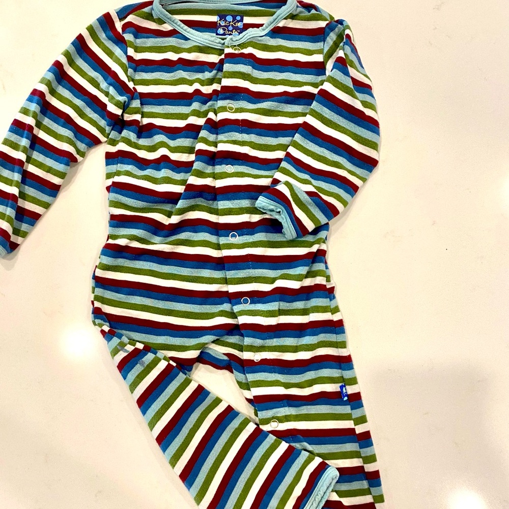 Stripe Kickee Pants onesie - 12-18 months